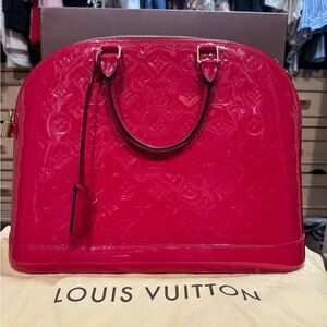 Louis Vuitton Monogram Vernis Alma in Pink and largest size